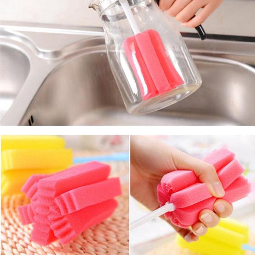 Cọ mút xốp vệ sinh bình sữa em bé tiện dụng