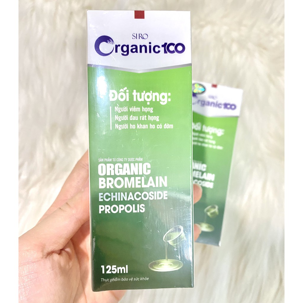 SIRO HO Organic 100 lọ 125ml - Hỗ trợ làm giảm đau rát hong, làm ấm họng, giảm ho, loãng đờm
