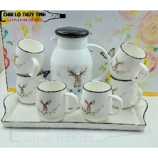 BỘ ẤM CHÉN KHAY GỐM SỨ CAO CẤP (294) L8-55 MS05(MS46)