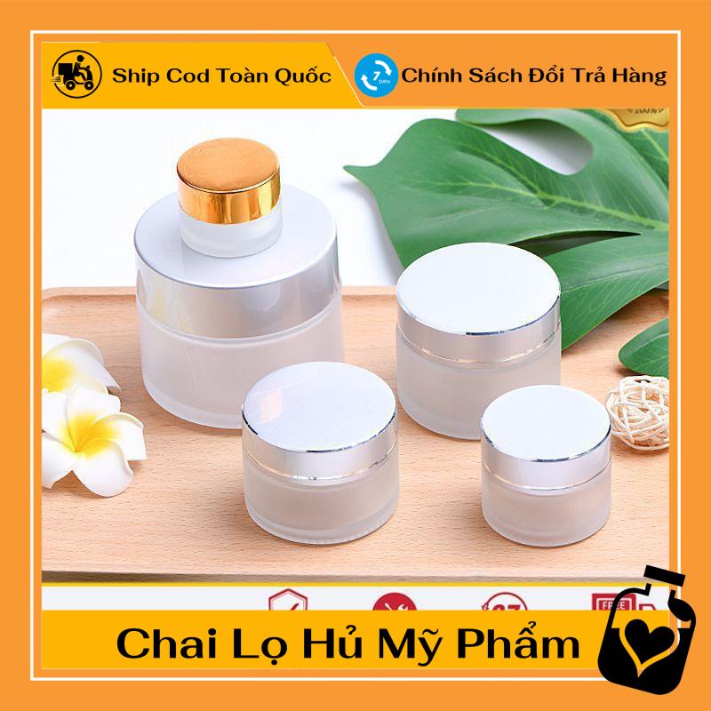 Hủ Đựng Kem ❤ TOP GIÁ RẺ ❤ Hũ đựng kem thủy tinh bạc 5g/10g/15g/20g chiết mỹ phẩm , phụ kiện du lịch