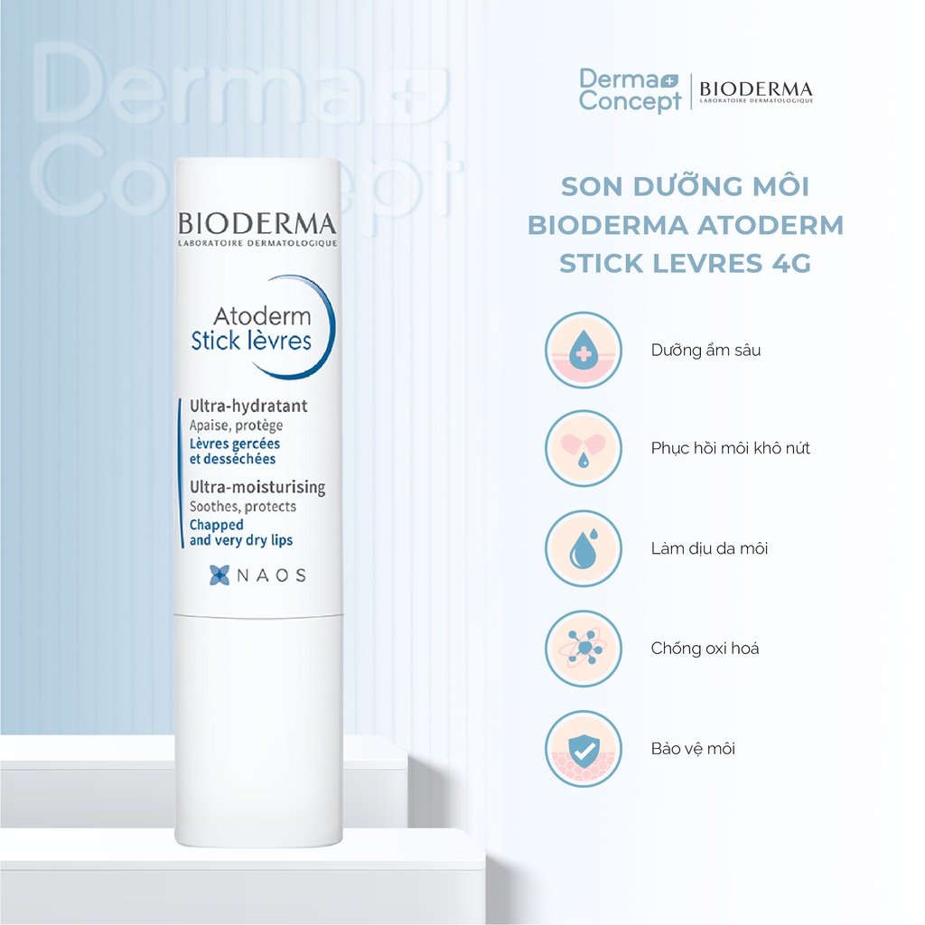 Son dưỡng môi Bioderma Atoderm Stick Levres 4G [NHẬP KHẨU CHÍNH HÃNG 100%]