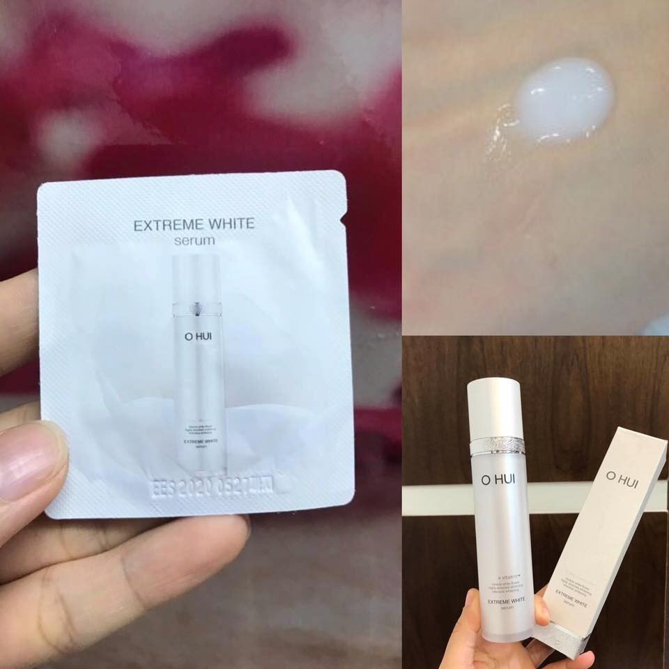 Combo 10 gói sample Tinh chất dưỡng trắng da Ohui Extreme White Serum Snow