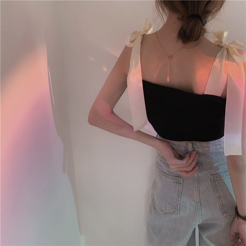 Áo 2 dây nơ ribbon xuất Hàn
