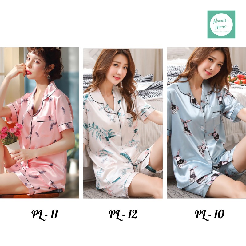 [Freeship] Bộ Mặc Nhà Nữ Mùa Hè/ Đồ Bộ Pijama Lụa Satin Đẹp (Ảnh + Video thật)