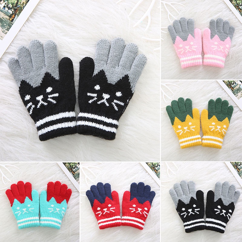 Găng Tay Giữ Ấm Có Chi Tiết Hoạt Hình Dễ Thương Cho Bé