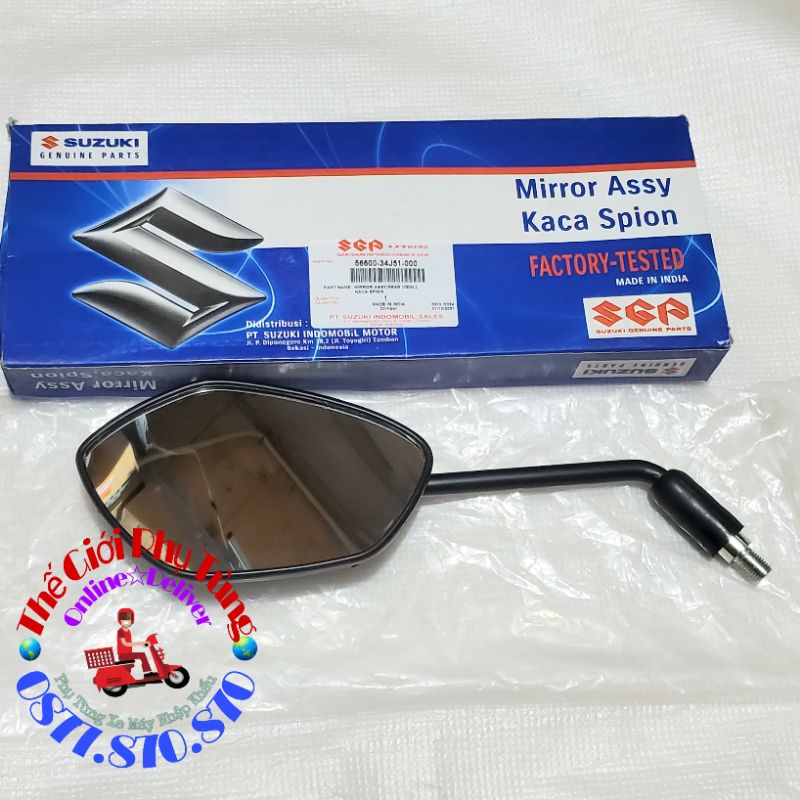 Kính hậu - kiếng hậu Raider Fi, Satria Fi zin Suzuki Indonesia - 56500-34J51-000/ 56600-34J51-000