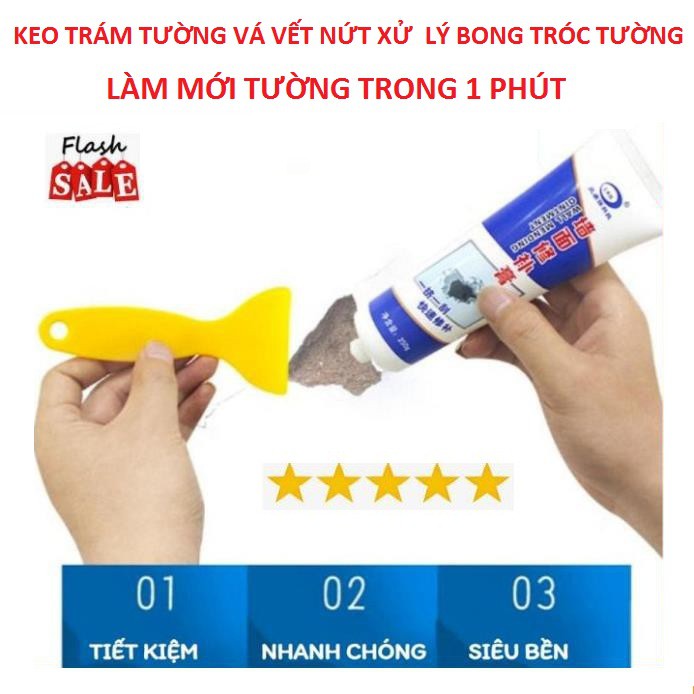 Keo Trám Tường, Keo Vá Vết Nứt Vá Lỗ Thủng Do Khoan Đóng Đinh - Làm Mới Tường Trong 1 Phút