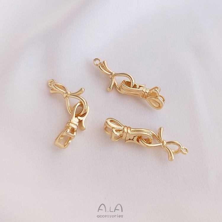 Khóa Cài Nối Dây Chuyền diy Bằng Đồng 14K Màu Vàng Hình Bướm Chuyên Dụng