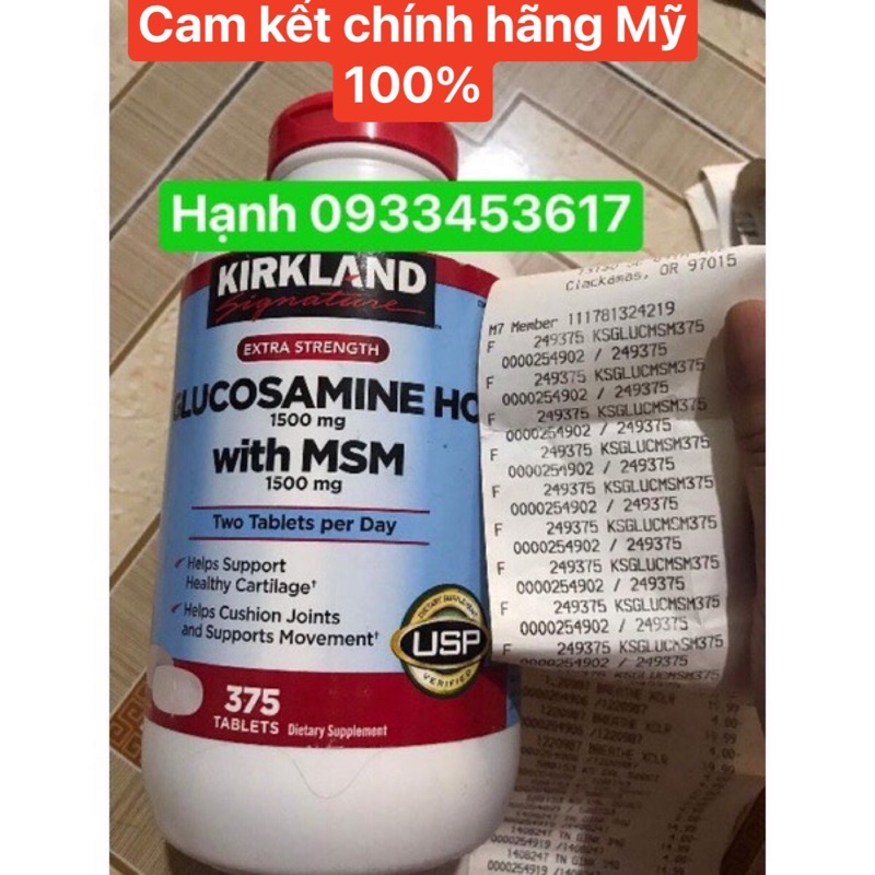 Viên uống glucosamine 375 viên của Mỹ có Bill Costco