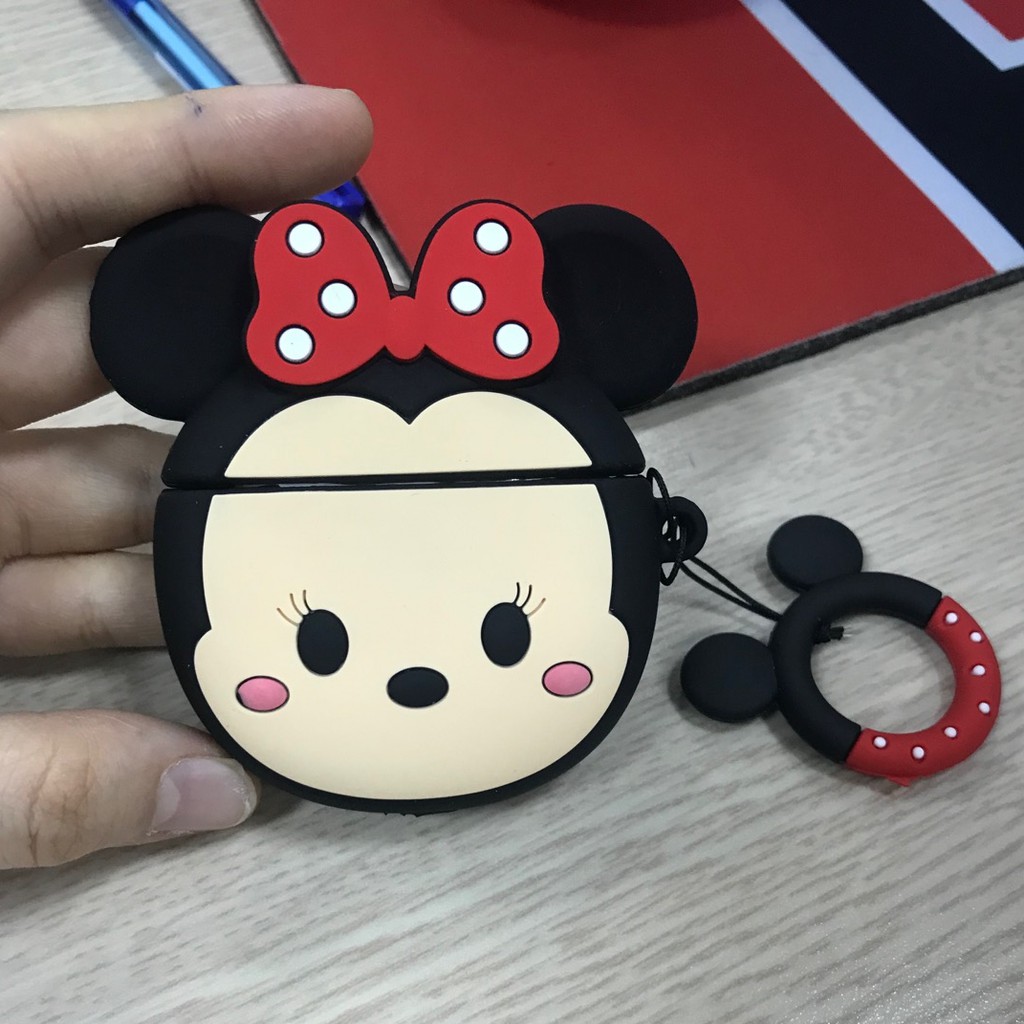 Tặng kèm móc tay Case bao vỏ airpod silicon 1 2 Pro 3 MICKEY MOUSE Vỏ bọc đựng tai nghe không dây i12