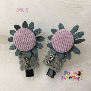 Kẹp tóc bé gái phong cách Hàn Quốc set 2 cái