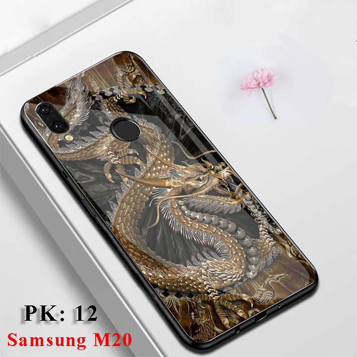 Ốp lưng M20 📢FREE SHIP📢 Ôp lưng mặt kính 9H in hình 3D sáng bóng, ốp lưng Samsung M20,  Aha Case