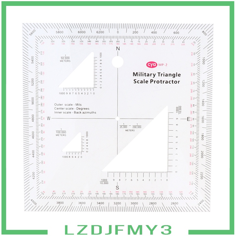 [giá giới hạn]] 5\"x5\" Acrylic GTA Coordinate Scale&Protractor Army Graphic Training Aid