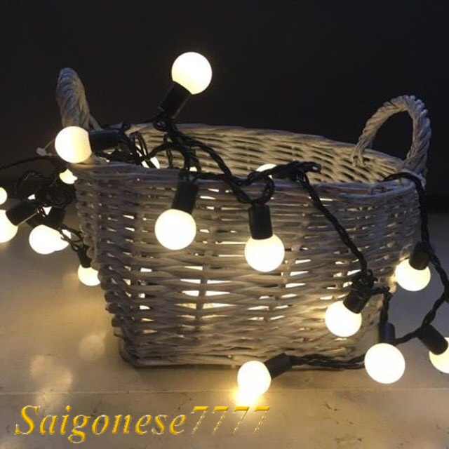 Dài 5 Mét 20 Bóng Đèn Tròn Cherry Ball Ping Pong Dây Đèn Led Chống Nước Trang Trí Ngoài Trời Noel Tết