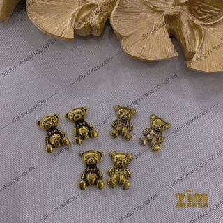 Charm gấu phụ kiện đính móng nail set 10v