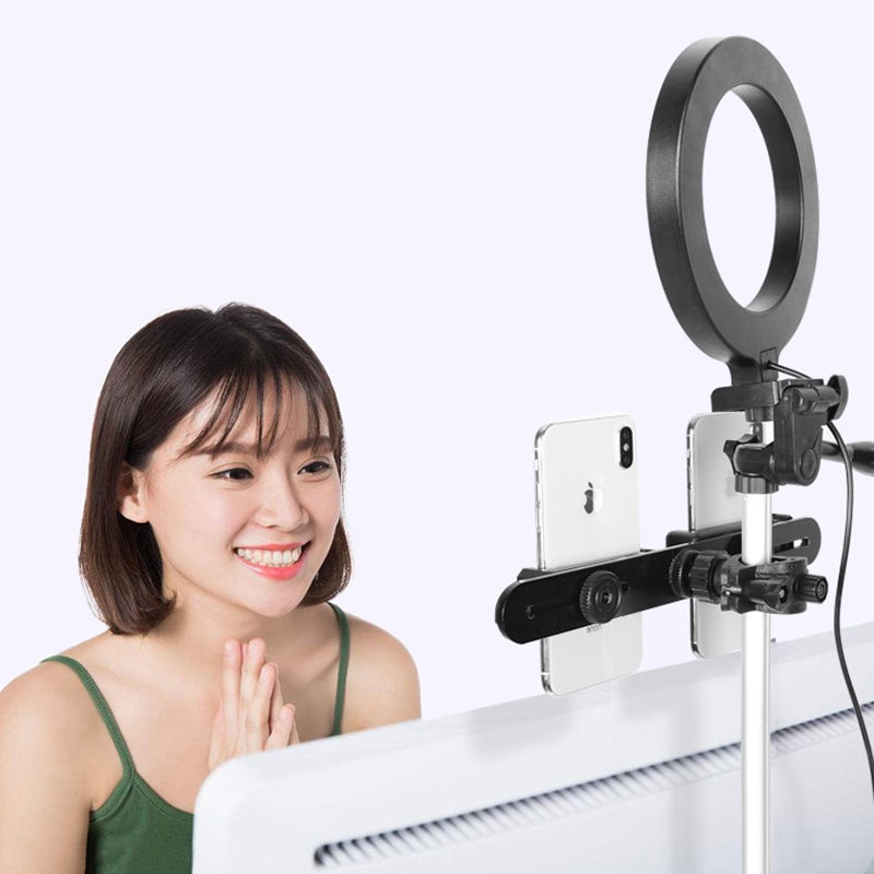 Giá đỡ phát sóng trực tiếp trên điện thoại di động bổ sung đèn ba chân đa chức năng làm đẹp mặt bàn rơi xuống đất run rẩ