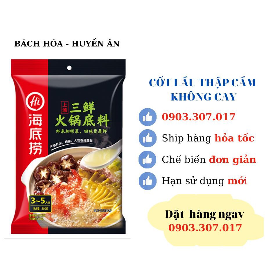 CỐT LẨU HAIDILAO VỊ THẬP CẨM KHÔNG CAY