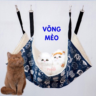 Võng mèo treo chuồng thú cưng 2 lớp nhiều màu, kích cỡ