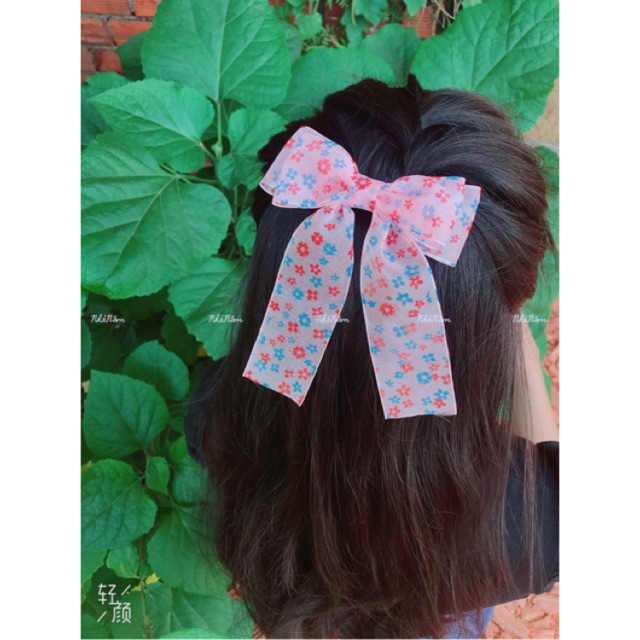 KẸP TÓC NƠ HOA XINH XẮN HANMADE - [ Nhà Nấm handmade ]