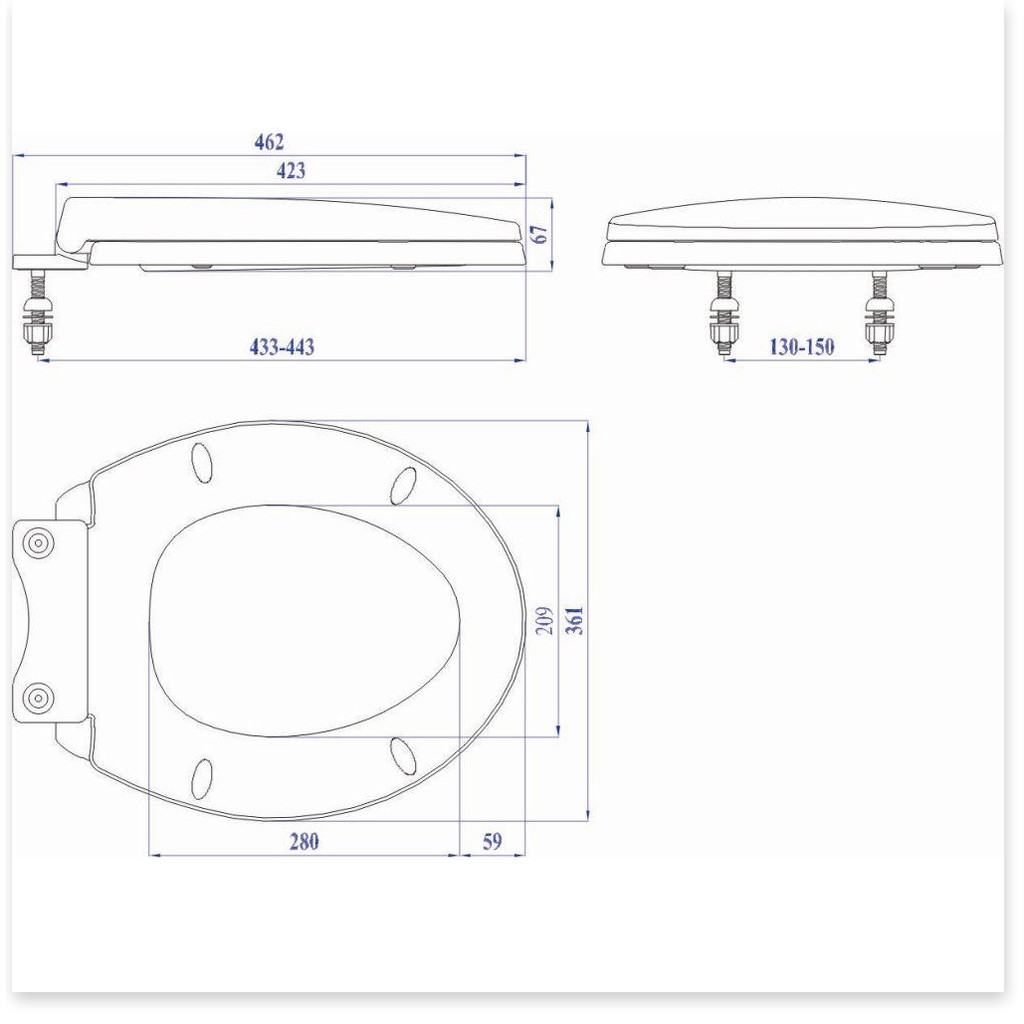 Nắp bồn cầu Linax 108 , nắp nhựa thay thế vừa cho hãng Inax