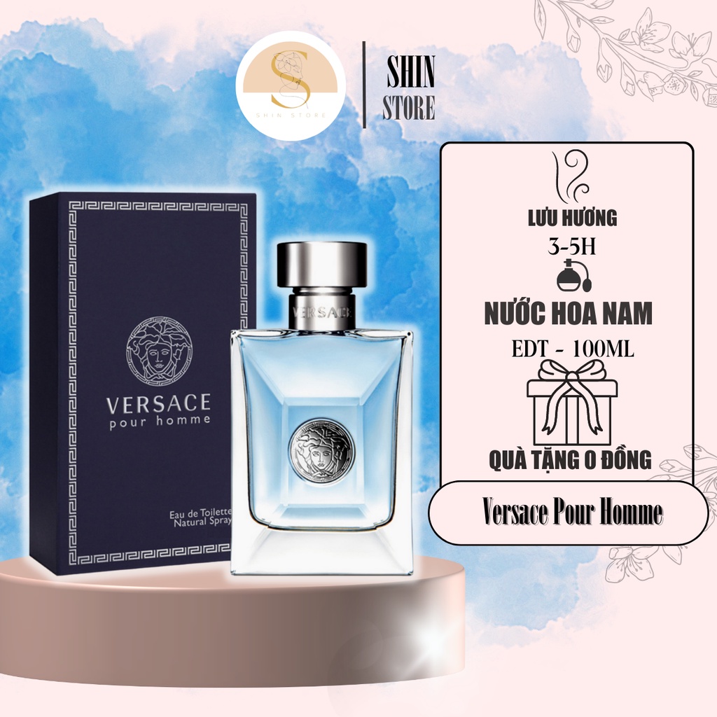 Nước Hoa Nam Versace Pour Home 100Ml - Dầu Thơm Mùa Hè Lưu Hương Lâu Hương Gỗ Nồng Nàn Mạnh Mẽ Đầy Lịch Lãm - Shin Store