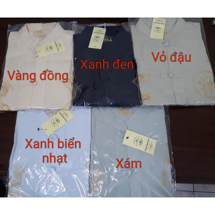 Áo Sơ Mi Nam Cổ Tàu Vải Đũi Trung Niên Chất Đũi Cao Cấp Dày Mềm Mịn Siêu Mát Size 50-90kg Hongphatstore604