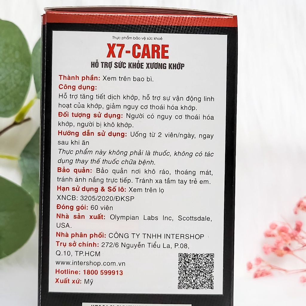 Viên uống bổ xương khớp Olympian Labs X7 Care hộp 60 viên Intershop