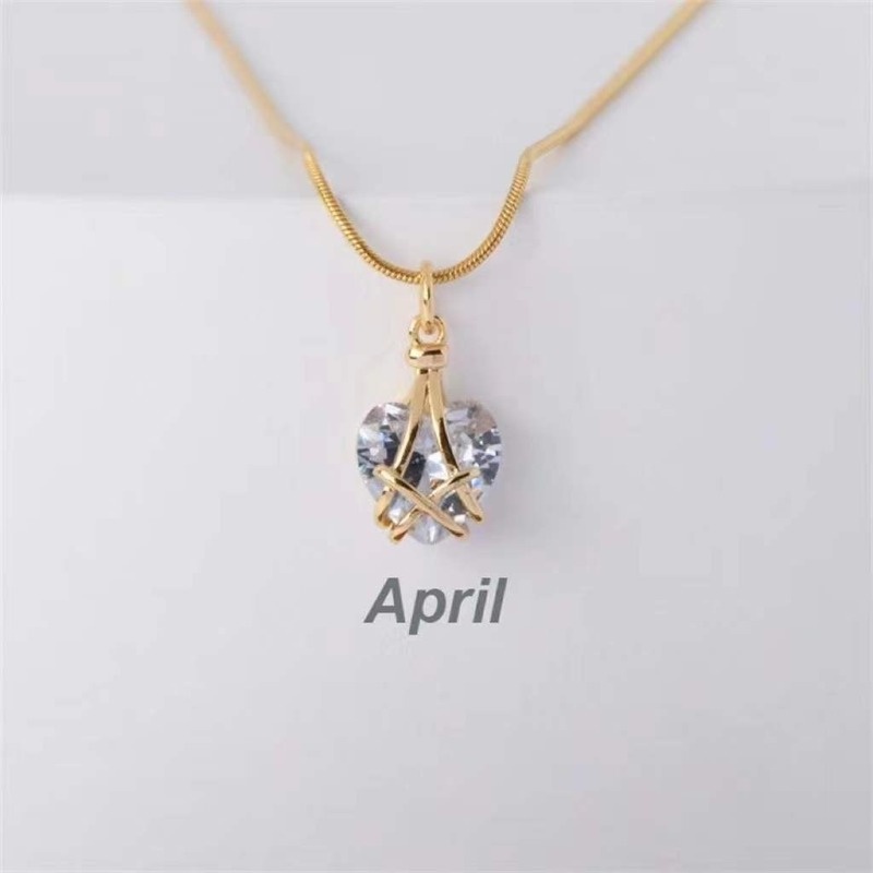 Mặt Vòng cổ Hình Trái Tim Đính Đá Zircon