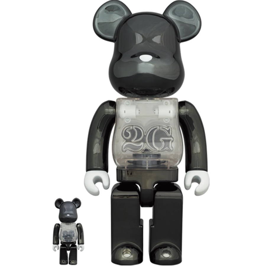 Mô hình trưng bày decor Bearbrick 2G Black Chrome 100% &amp; 400%