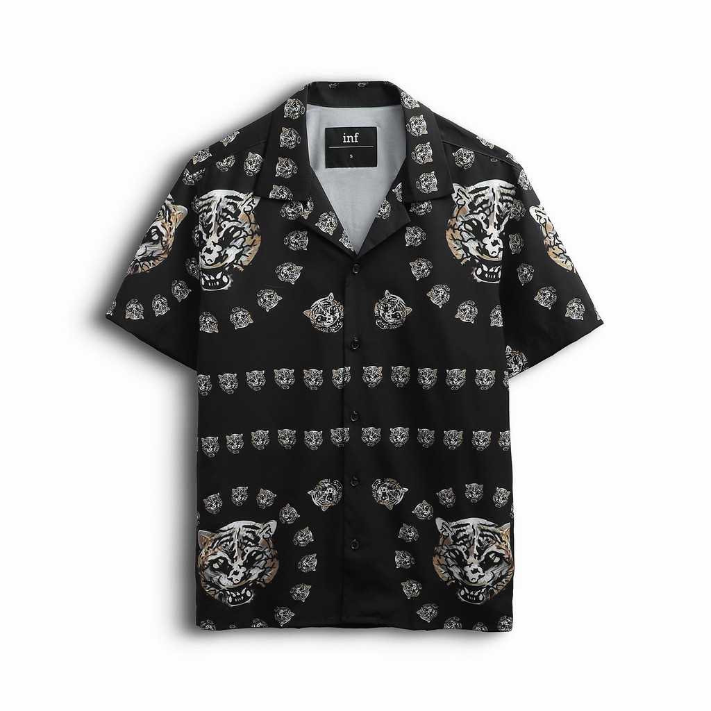Set INF Sơ Mi - Quần Đùi Nam Hình Hổ, Vải Cotton Lụa Dày Dặn, INF SB000795, SOMEHOW