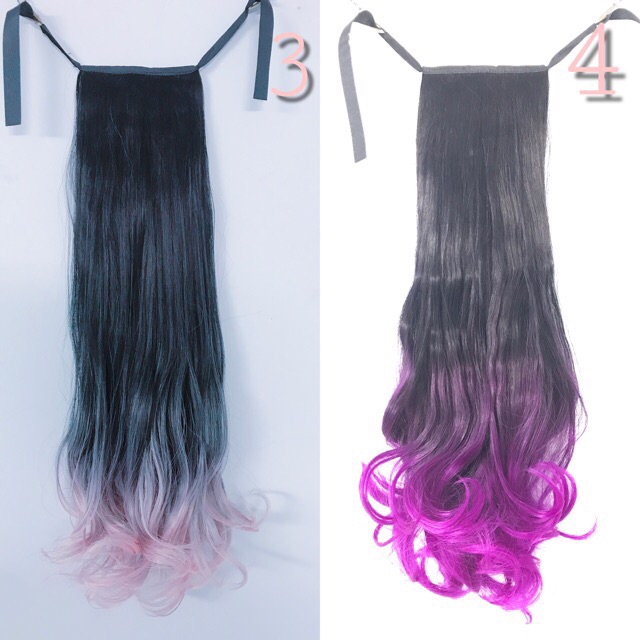 Tóc giả cột nhuộm ombre nhiều màu
