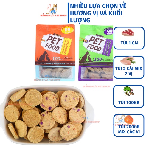 Bánh thưởng cho mèo, bánh thưởng cho chó. Bánh thưởng thịt sấy rau củ cho chó mèo