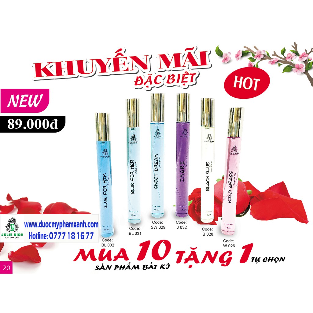 TINH CHẤT NƯỚC HOA NAM JOLIE DION BLACK BLUE 15ml