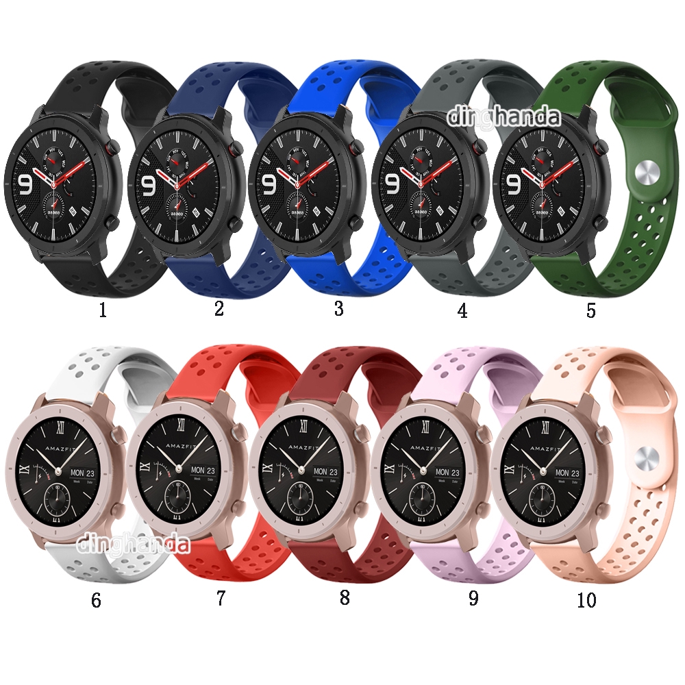 Dây đeo thay thế silicon màu trơn cho đồng hồ thông minh  Huami Amazfit GTR 42mm