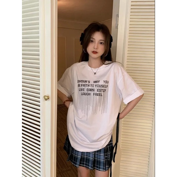 NRVP Áo Thun 100% Cotton Dáng Rộng Thời Trang Hàn Quốc Cho Nữ