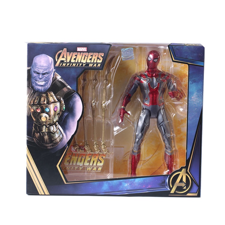 ☂∈SHF Iron Man Toy Hulk Búp bê siêu hành động MK50 Bàn tay dạ quang MK85 Mô hình người nhện