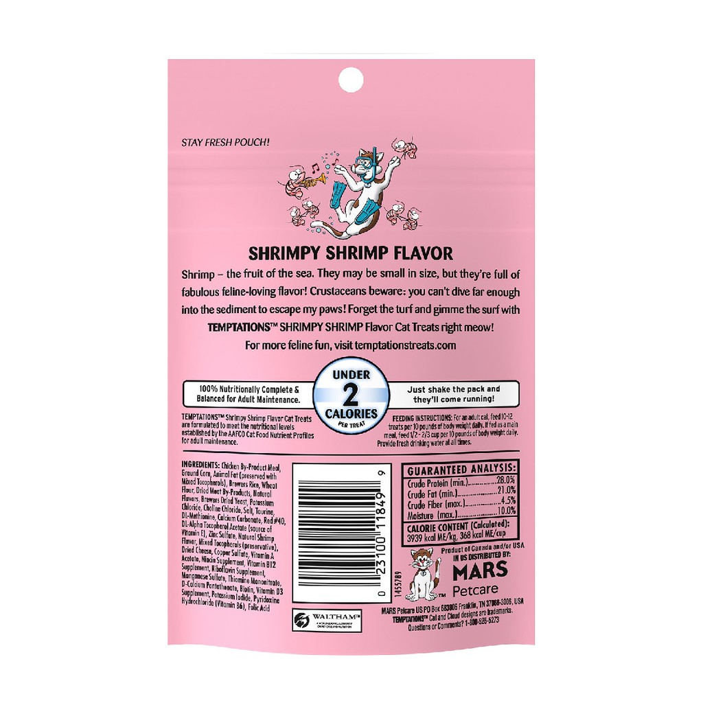 Bánh thưởng Cho Mèo Temptation Vị Tôm Hấp Temptations Shrimpy Shrimp Flavor Cat Treat
