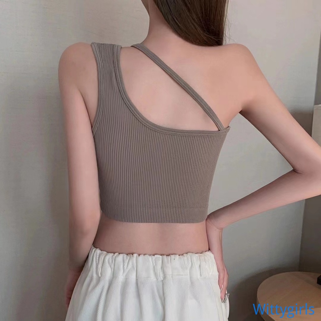 Áo Croptop Sát Nách Dáng Ôm Màu Trơn Quyến Rũ Cho Nữ