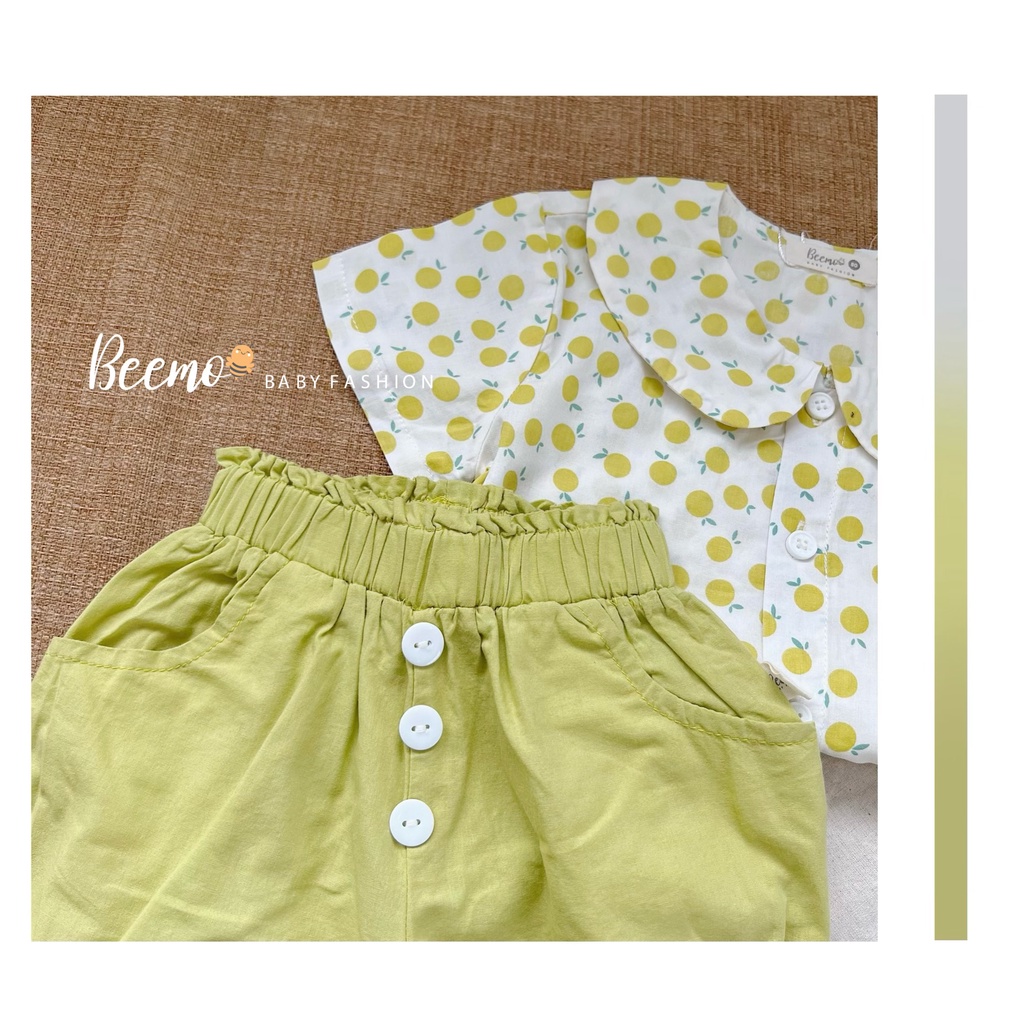 SET BỘ THÔ HỌA TIẾT QUẢ CAM ĐIỆU ĐÀ CHO BÉ GÁI