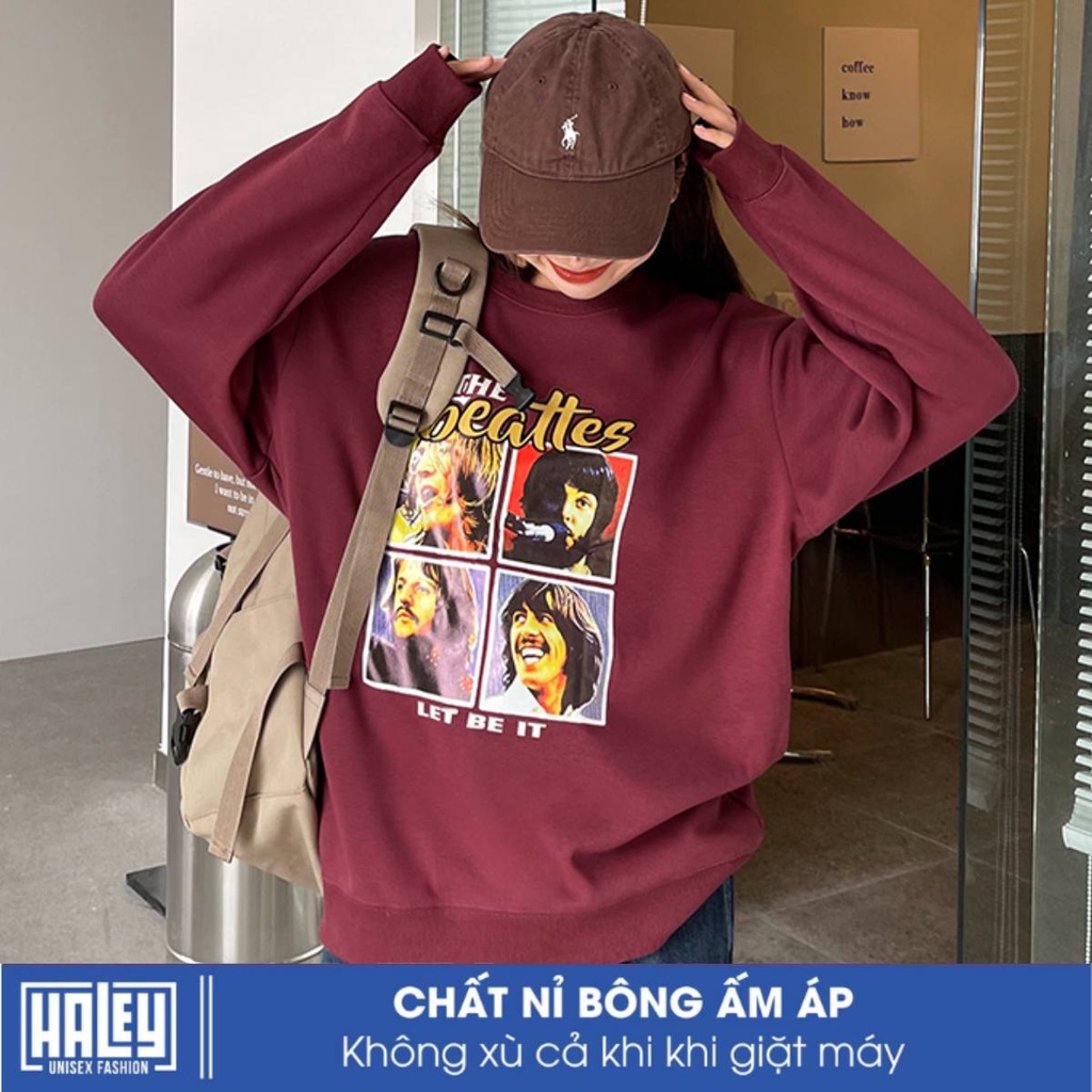 Áo Sweater HALEY Nam Nữ Unisex mã HD59 THE BEATTES Phong Cách Hàn Quốc Streetstyle Cá Tính, Năng Động Hottrend