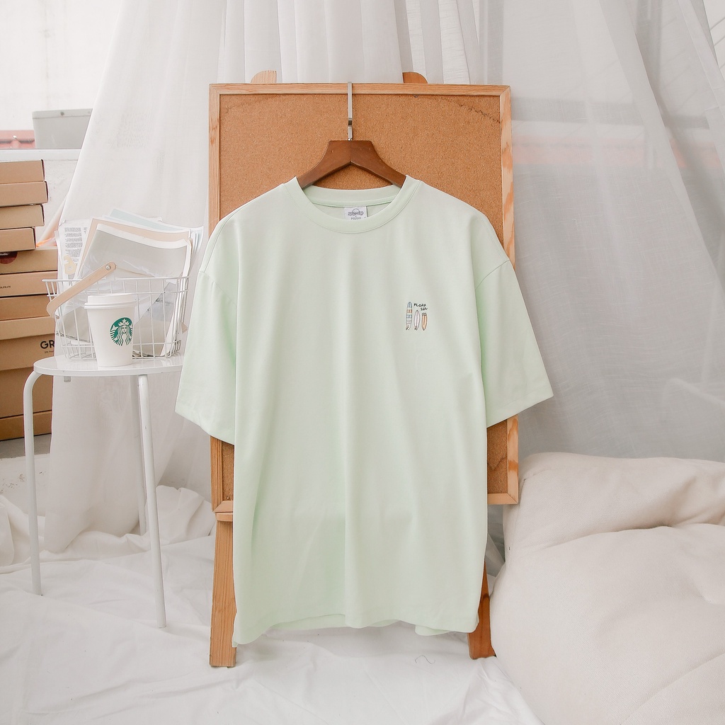 Áo Thun Tay Ngắn Polham Thêu Hình Hình Đáng Yêu Phong Cách Hàn Quốc