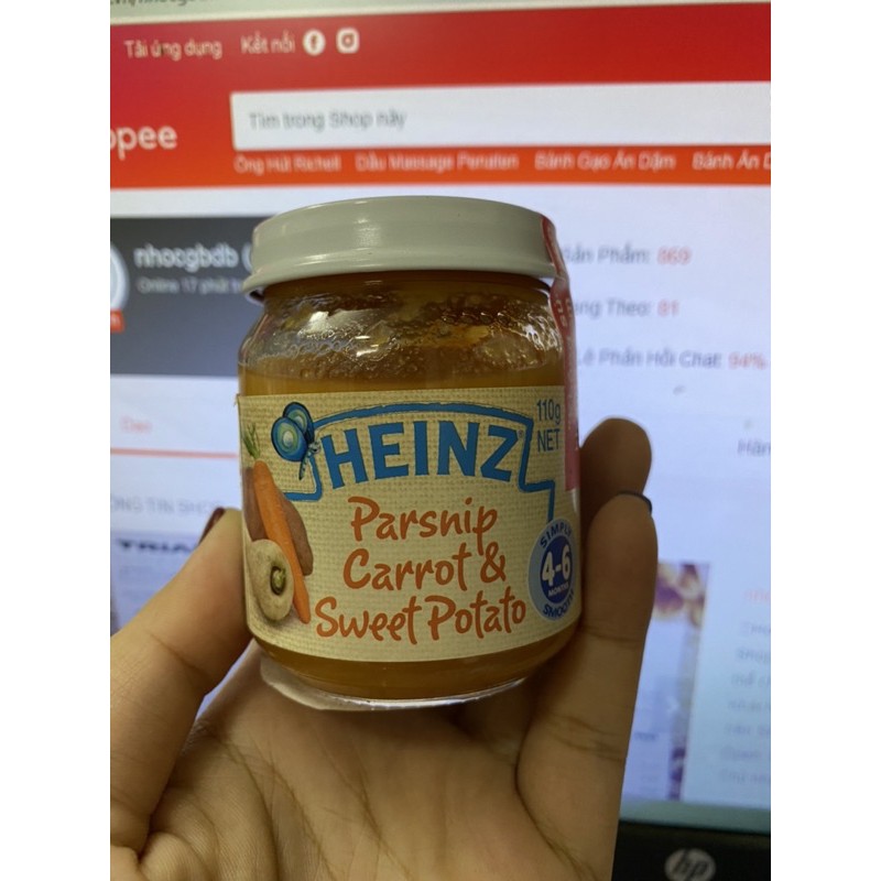 Heinz - Củ cải vàng, cà rốt &amp; khoai lang nghiền cho bé 4/6m+ 110g