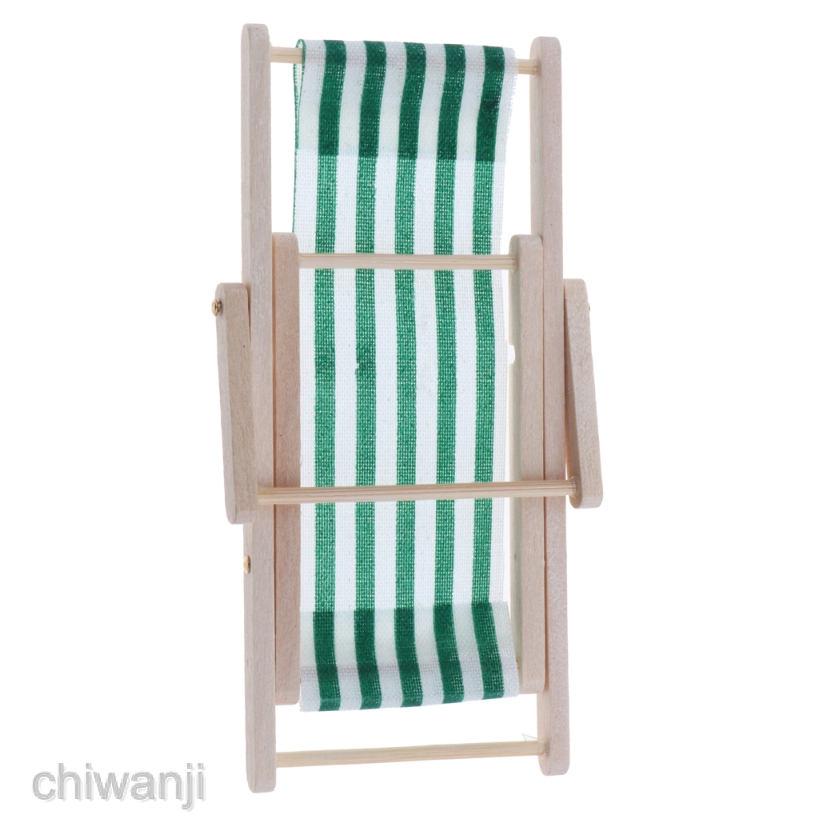 Mô Hình Ghế Xếp Màu Xanh Lá Đậm Tỷ Lệ 1 / 12 Dùng Trang Trí Nhà Búp Bê