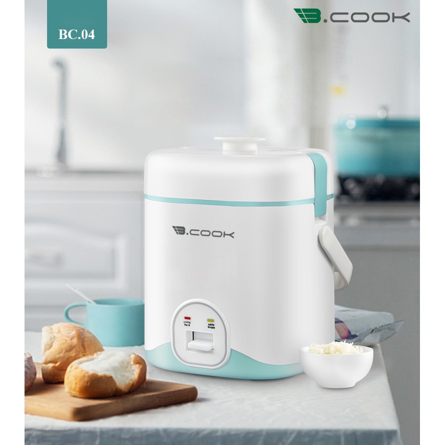 Nồi Cơm Điện Mini 1.2L BCook BC04 Đa Năng Nấu Cháo, Nấu Mì, Cơm Trộn, Hộp Cơm Mini - Hàng Chính Hãng Bảo Hành 12 Tháng