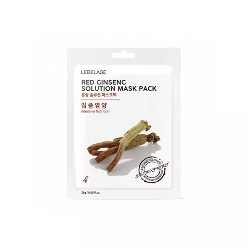 LEBELAGE RED GINSENG SOLUTION MASK - Mặt Nạ Chiết Xuất Nhân Sâm 25g