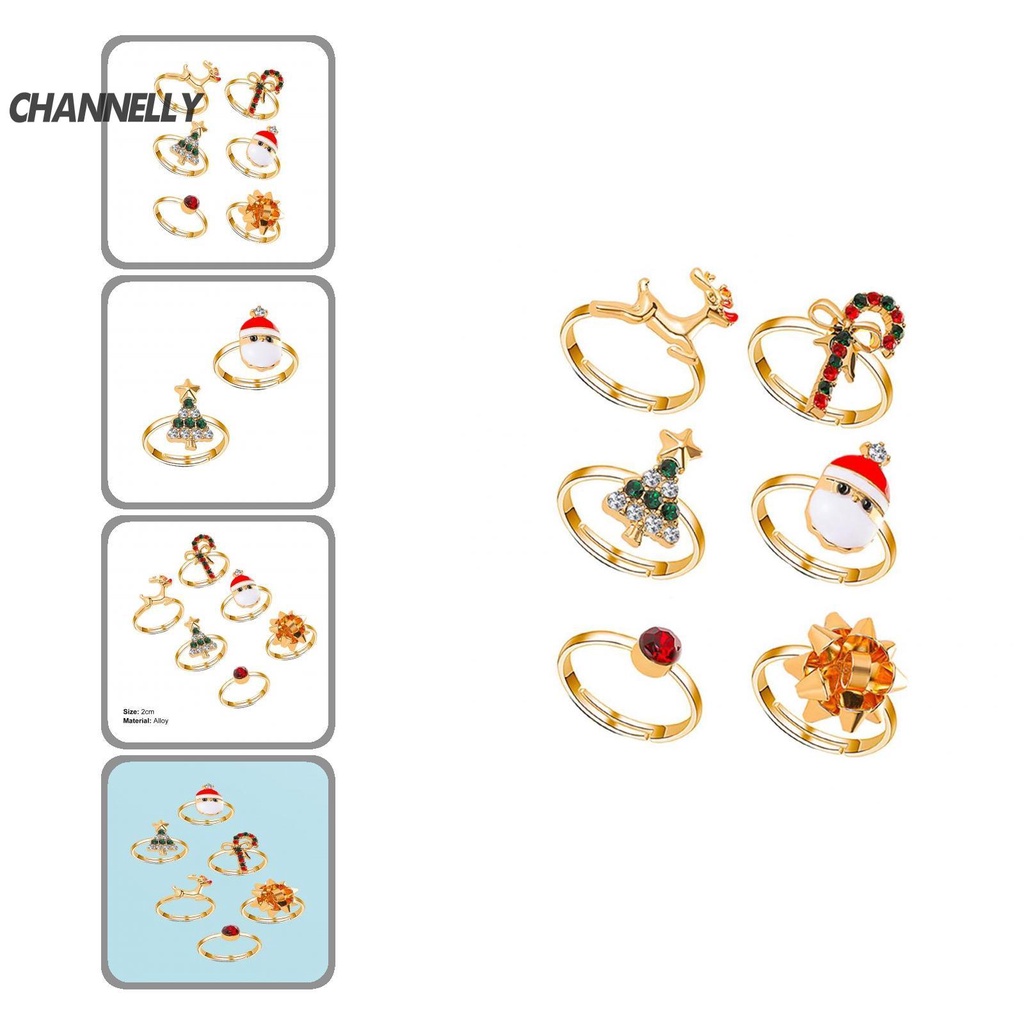 Nhẫn channelly hình ông già noel tuần lộc hoạt hình thoải mái cho trẻ em
