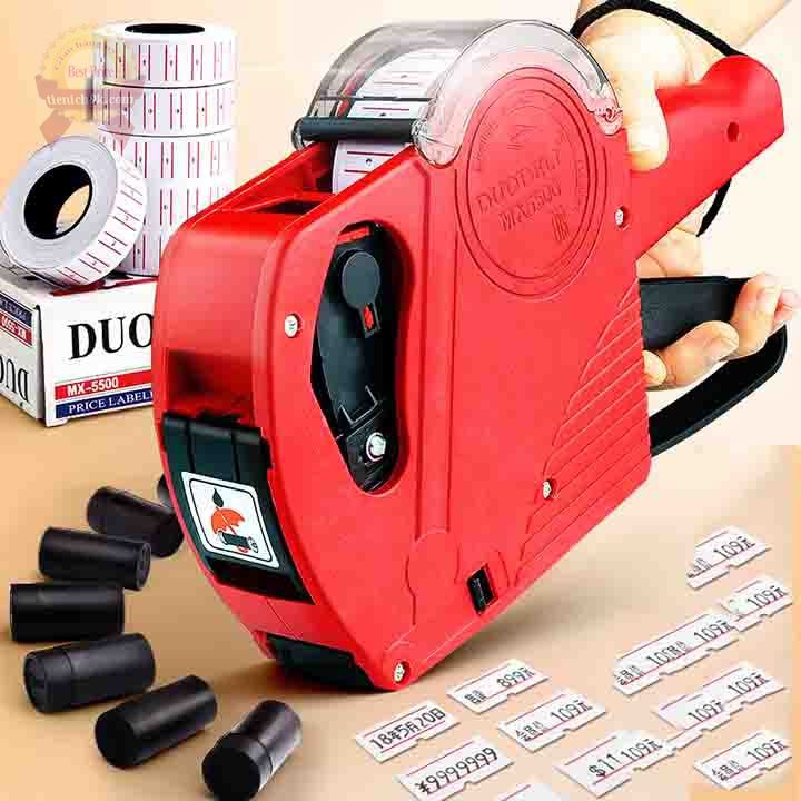 Máy bấm giá tiền Nhãn cầm tay nhựa mini đê li MX5500 cho sản phẩm