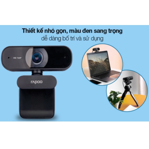 [Hỏa Tốc - HCM] Webcam Rapoo XW170 độ phân giải HD 720P | Hàng Chính Hãng | Bảo Hành 12 Tháng | LSB Store