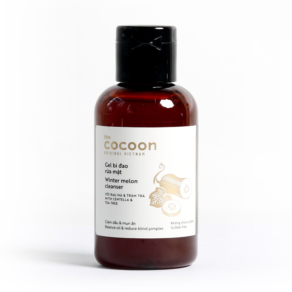 Combo Gel bí đao rửa mặt Cocoon 140ml + Son dưỡng môi dầu dừa bến tre cocoon 5g - Vegan Society