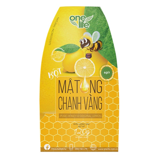 Bột Mật Ong Chanh Vàng OneLife (6 Gói x 20g / Hộp)